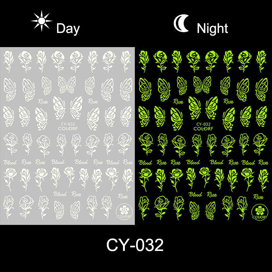 Wholesale 3pcs Luminous nail stickers